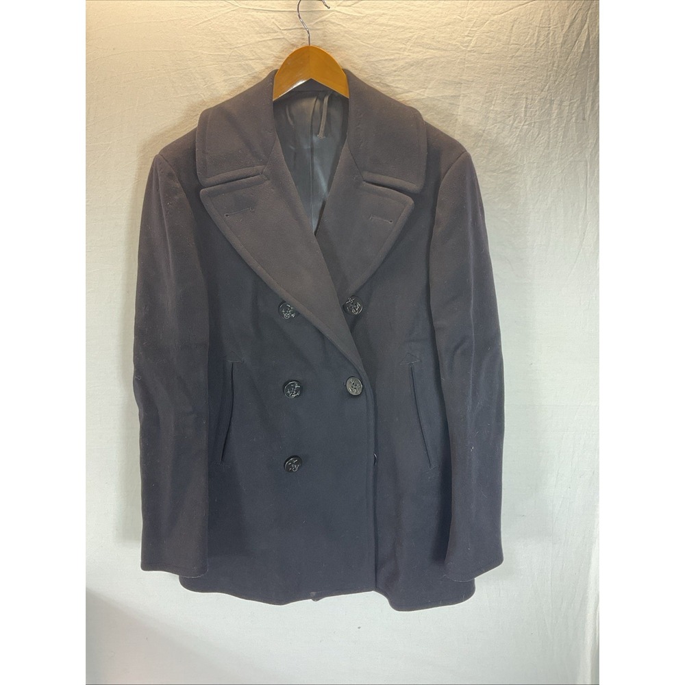 60s US Navy Peacoat Wool Kersey Men's Size 38R Military Vintage 1968 Vintage